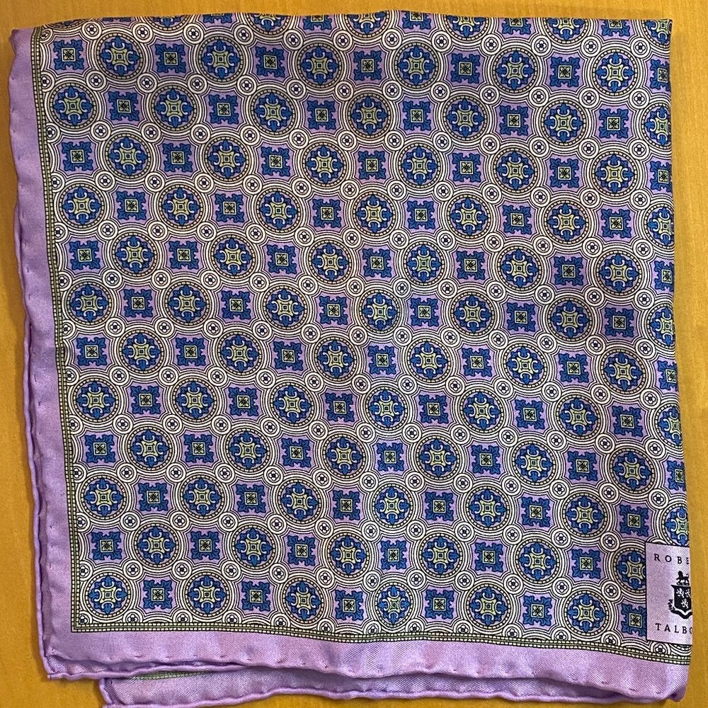 Robert Talbott Purple Pocket Square